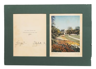 King George VI & Queen Elizabeth the Queen Mother Signed 1951 Christmas Card