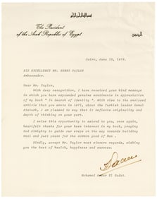 Anwar Sadat 1978 TLS, Mentions "building real and just peace" Right Before Camp David Accords, with