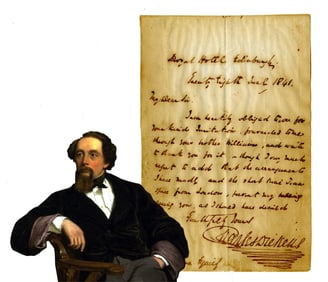 Charles Dickens ALS During Trip to Edinburgh, Awarded the Freedom of the City