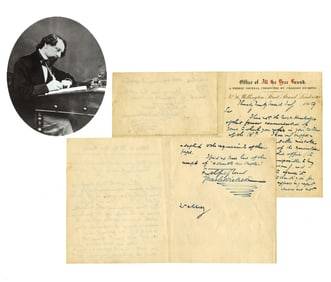 Charles Dickens ALS Rejecting a Proposed Manuscript for "All the Year Round"