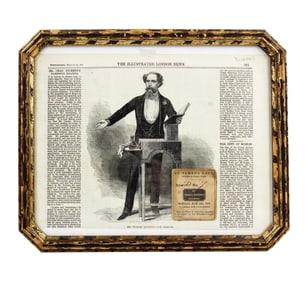 Charles Dickens 1866 Public Reading Ticket with Illustrated London Times Article
