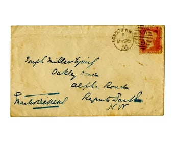 Charles Dickens Hand-Addressed and Signed Transmittal Cover, 1858