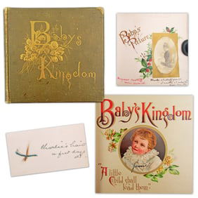 Charles Nordhoff, "Mutiny on the Bounty" Author, Heavily Annotated Baby Book Incl. Lock of his Hair!
