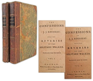 Rare 1st English Ed., "The Confessions of J.J. Rousseau: with the Reveries of the Solitary Walker"