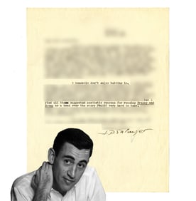 J.D. Salinger TLS to Publishers about "Franny and Zooey": "I honestly don't enjoy butting in"
