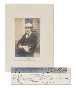 Fantastic Mark Twain Signed Gelatin Silver Photograph