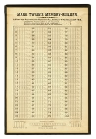 Mark Twain's Memory-Builder Unused Game Board