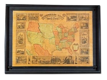 Ensign & Thayer Huge Gold Rush Map Showing the Location of the "Gold Regions" of California,