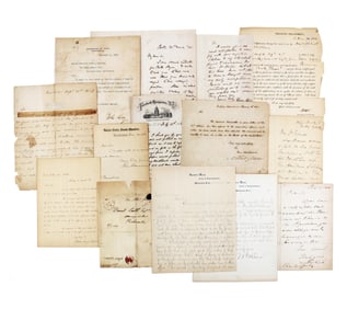 Archive of 13 Signed Letters and Docs of U.S. Statesmen, 1808-1899