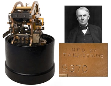 Rare Thomas Edison Manufactured Self-Winding Stock Ticker Ca. Early-1900s