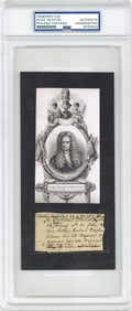 Sir Isaac Newton Rare Signature, PSA Encapsulated and Authenticated