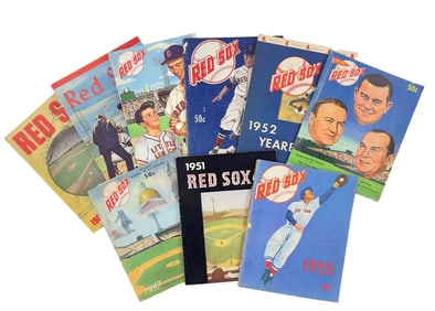 Boston Red Sox 1950s-60s Yearbooks, Lot of 9