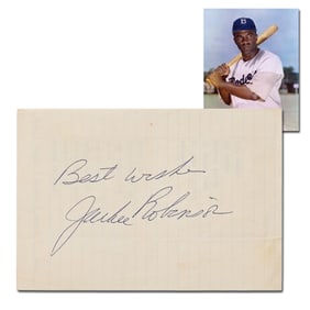 Jackie Robinson Large, Bold Signature With LOA by PSA