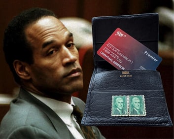 O.J. Simpson Owned Leather Wallet with AAA Card & Jefferson Stamps. Ex. Estate of OJ Simpson