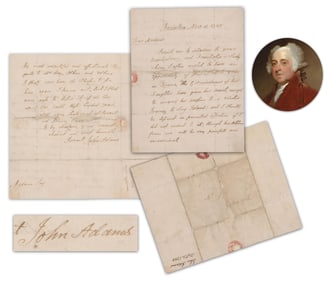 John Adams ALS to John Jay’s Wife to Introduce Abigail Adams, Mentions Time During Peace