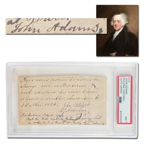 John Adams 1784 ANS as U.S. Minister to the Netherlands, PSA Certified NM 7
