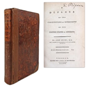 John Adams, "Defence of the Constitutions of Government of the United States of America," First