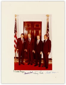 Gerald Ford's Own Oversized "Four Presidents" Signed Photo From His Estate, None other Personally