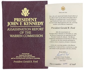G. Ford Signed JFK: Assassination Report of the Warren Commission. A Rare Limited Edition Copy!