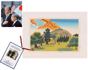Gerald Ford's Woodblock Print of Nara Park - From the Ford Personal Collection!