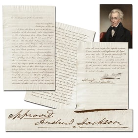 Andrew Jackson Boldly Signed Endorsement Re: American Citizen's Treasonous Activities in France