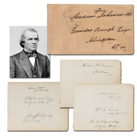 Andrew Johnson Signed FF Envelope With Signatures of (7) Presidential Cabinet Members