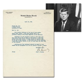 John F. Kennedy Boldly Signed Letter on a Fascinating Case of Mistaken Identity