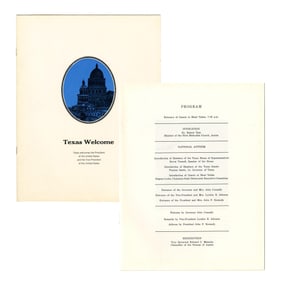 JFK Assassination: "Texas Welcome" Austin Dinner Program