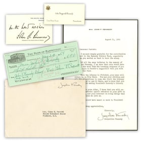 Lot of JFK Ephemera Plus 1964 Check For Memorial Library
