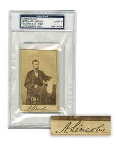 Monumental Abraham Lincoln PSA MINT 9 Signed Carte de Visite by Gardner, ca. 1863