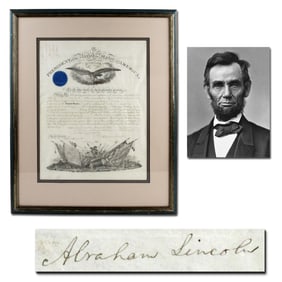 Abraham Lincoln Signed War-Dated Military Appointment of Irish-Born Career Soldier