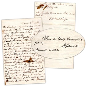 Lincoln Grants Admission to Gallery in Congress for Mrs. Lincoln’s Friends
