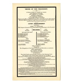 Lincoln Assassination: Rare Original Funeral Procession Broadside