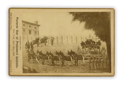 A. Lincoln's Funeral Procession in New York Rare Cabinet Card