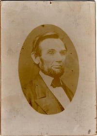 Abraham Lincoln Cabinet Card by Photographer Christopher S. German in Springfield