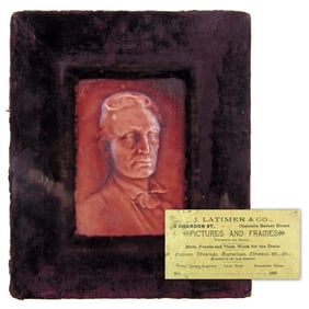 Abraham Lincoln Glazed Art Pottery Bas Relief Portrait by Late 19th C. Boston Art Retailer