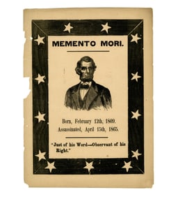 Abraham Lincoln Memento Mori Woodcut Print