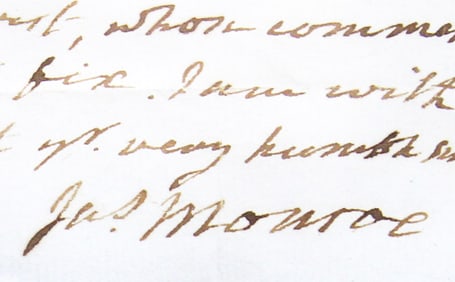 James Monroe ALS Two Weeks After Appointed to Negotiate Louisiana Purchase