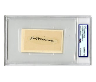 James Monroe Clipped Signature, PSA Graded GEM MT 10