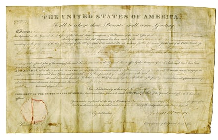 James Monroe 1823 DS for Land in Ohio