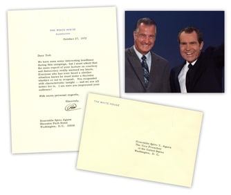 Richard Nixon TLS to VP Agnew Ahead of 1972 Election: "…your lecture on courtesy and democracy