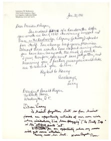 As President, Reagan Mentions 'The Treaty Trap' to the Author Laurence Beilenson