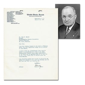 Harry Truman Fantastic Signed Letter Re: Anti-Lynching Bill in 1938