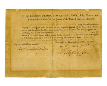 G. Washington DS For Invalid Who Fought & Recovered with Black Soldier Prince Jenckes, Large and