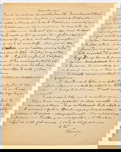 Pierre-Auguste Renoir ALS Likely to Monet Re: Sale of Manet's Works: Pierre-Auguste Renoirn.p., ca. 1883Pierre-Auguste Renoir ALS Likely to Monet Re: Sale of Manet's WorksALSPierre-Auguste Renoir (1841-1919). Autograph Letter Signed, &quot;Renoir,&quot; 1p, in French,