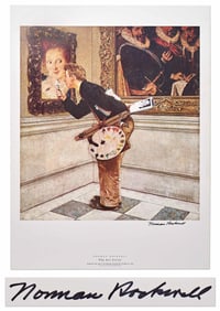 Norman Rockwell Signed Lithograph of His Painting "The Art Critic"
