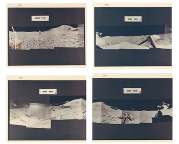 4 Apollo 15 NASA Red Number Panoramic Photos