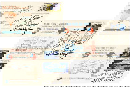 Apollo-Soyuz Commemorative Cover Group, Signed by Apollo Crew