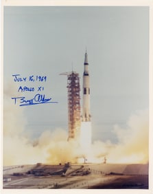 Buzz Aldrin Signed Apollo XI Liftoff Photo