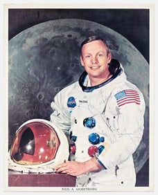 Neil Armstrong Signed NASA Spacesuit Photo